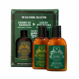 KIT QOD BARBER SHOP WHISKEY CREME DE BARBEAR 145G + LOÇÃO POS BARBA 165G
