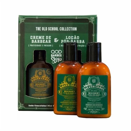 KIT QOD BARBER SHOP WHISKEY CREME DE BARBEAR 145G + LOÇÃO POS BARBA 165G
