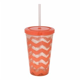COPO COM CANUDO PANVEL ACESSÓRIOS CHEVRON 450ML