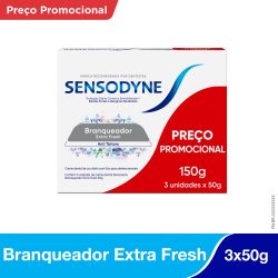 Kit 2 Cremes Dentais Sensodyne Branqueador Extra Fresh 50g Gts Escova Dental Multiproteção