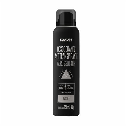DESODORANTE ANTITRANSPIRANTE MASCULINO AEROSSOL PANVEL 48H INVISIBLE 150ML