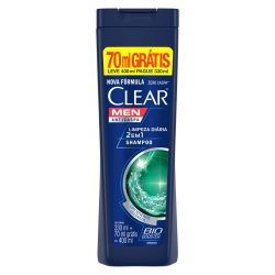 Shampoo Anticaspa Clear Men Limpeza Diária 2 Em 1 Leve 400ml Pague 330ml