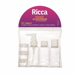 Kit Para Viagem Ricca Com 3 Frascos De 80ml E 3 Potes