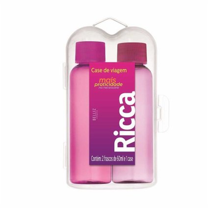KIT DE VIAGEM CASE COM DOIS FRASCOS COLORS RICCA