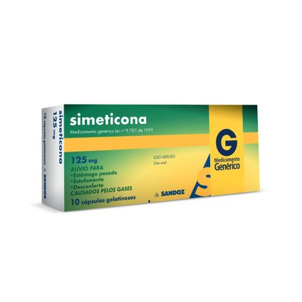 SIMETICONA 125MG 10 CAP GEL SANDOZ GENÉRICO