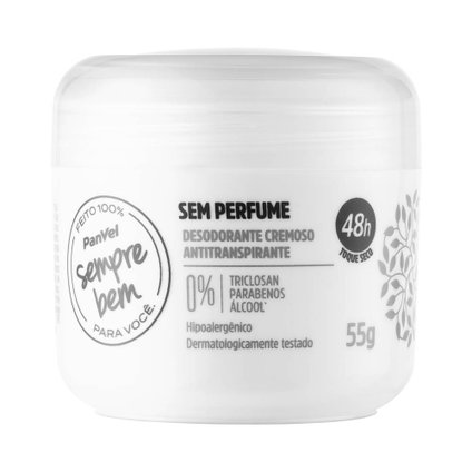 DESODORANTE CREME SEM PERFUME PANVEL SEMPRE BEM 55G