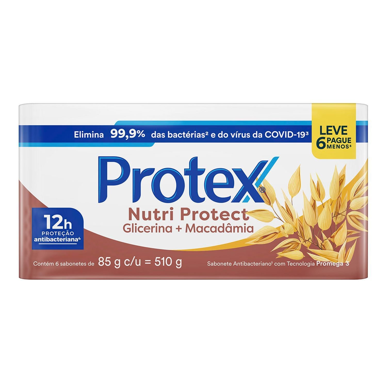 Sabonete Antibacteriano Em Barra Protex Nutri Protect Macadâmia 85g Promo Leve 6 Pague 5