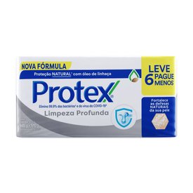 KIT SABONETE EM BARRA PROTEX LIMPEZA PROFUNDA 85G 6 UNIDADES