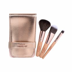 Kit Panvel Make Up Com 3 Mini Pincéis + Estojo