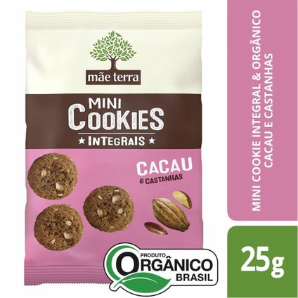COOKIE ORGÂNICO CACAU E CASTANHAS MÃE TERRA 25G