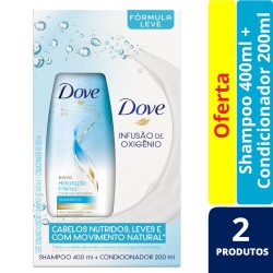 Kit Dove Hidratação Intensa Oxigenio Shampoo 400ml + Condicionador 200ml