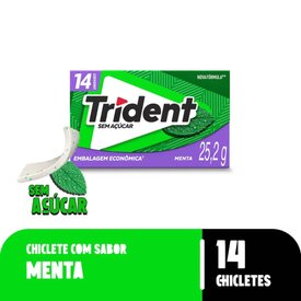 GOMA DE MASCAR TRIDENT MENTA 14 UNIDADES