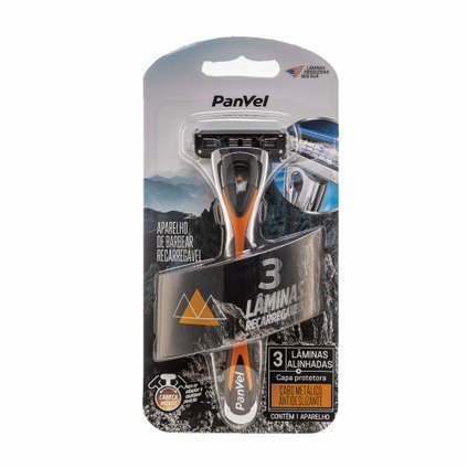 APARELHO DE BARBEAR RECARREGÁVEL PANVEL 3 LÂMINAS
