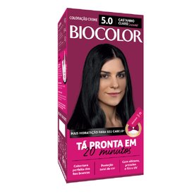 MINI KIT TINTA DE CABELO BIOCOLOR CASTANHO CLARO LUXUOSO 5.0