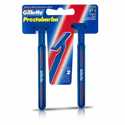 APARELHO DE BARBEAR GILLETTE PRESTOBARBA COM 2 UNIDADES