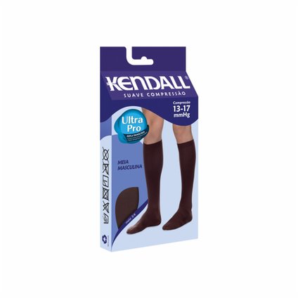 MEIA MASCULINA 3/4 SEM COMPRESSÃO KENDALL PRETA GRANDE