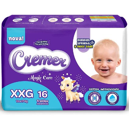 FRALDA CREMER MAGIC CARE JUMBO XXG 16 UNIDADES