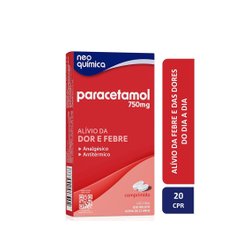 Paracetamol 750mg 20 Comprimidos Neo Quimica Genérico