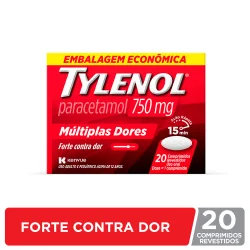 Tylenol Múltiplas Dores Paracetamol 750mg 20 Comprimidos