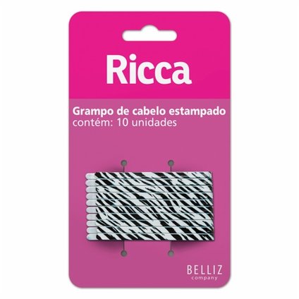 GRAMPO CABELO RICCA STYLE ZEBRA COM 10 UNIDADES