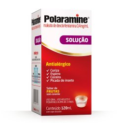 Antialérgico Polaramine 0,4mg/ml Solução Oral Sabor Frutas 120ml