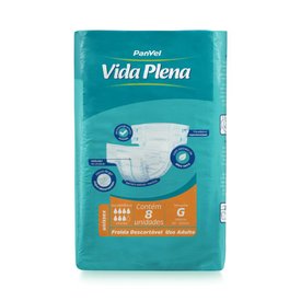 FRALDA ADULTO PANVEL VIDA PLENA G 8 UNIDADES