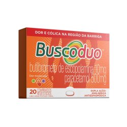 Analgésico Para Cólica Buscoduo Butilbrometo De Escopolamina 10mg + Paracetamol 500mg 20 Comprimidos