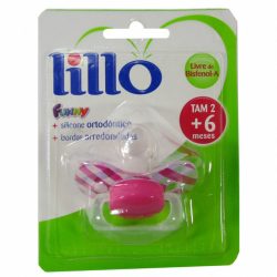 Chupeta Lillo Funny Xadrex Rosa Tamanho 2