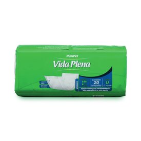 ABSORVENTE PARA INCONTINÊNCIA PANVEL VIDA PLENA SEM FITA ADESIVA 20 UNIDADES