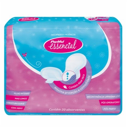 ABSORVENTE FLUXO INTENSO PANVEL ESSENCIAL 20 UNIDADES