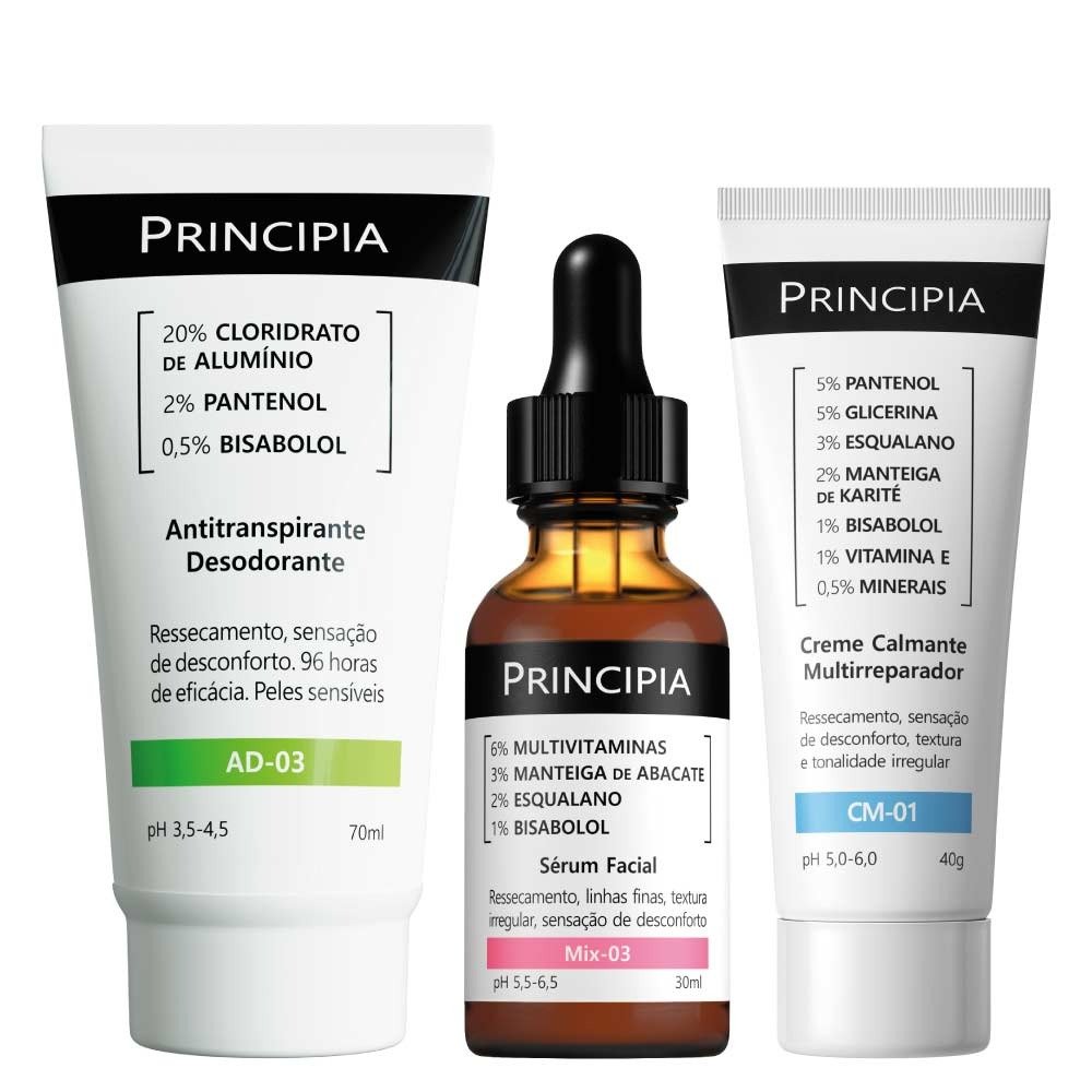 Kit Principia Sérum Mix-03 30ml + Creme Multirreparador Cm-01 40g + Desodorante Ad-03 70ml