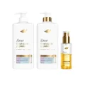 Kit Dove Bond Repair + Peptídeos Condicionador 600Ml + Shampoo 600Ml + Óleo E Sérum Capilar Bifásico 110Ml