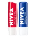 Kit Nivea Hidratante Labial Original Care Hidratação Profunda 4,8G + Hidratante Labial Morango Shine 4,8 G