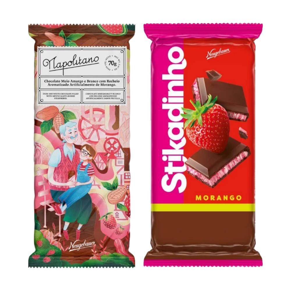 Kit Chocolate Neugebauer Stikadinho 70g + Napolitano 70g
