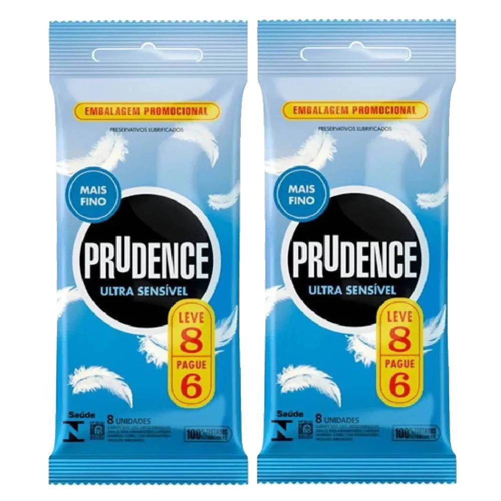 Kit Prudence Preservativo Ultra Sensível 16 Unidades (2 Pacotes De 8 Unidades)