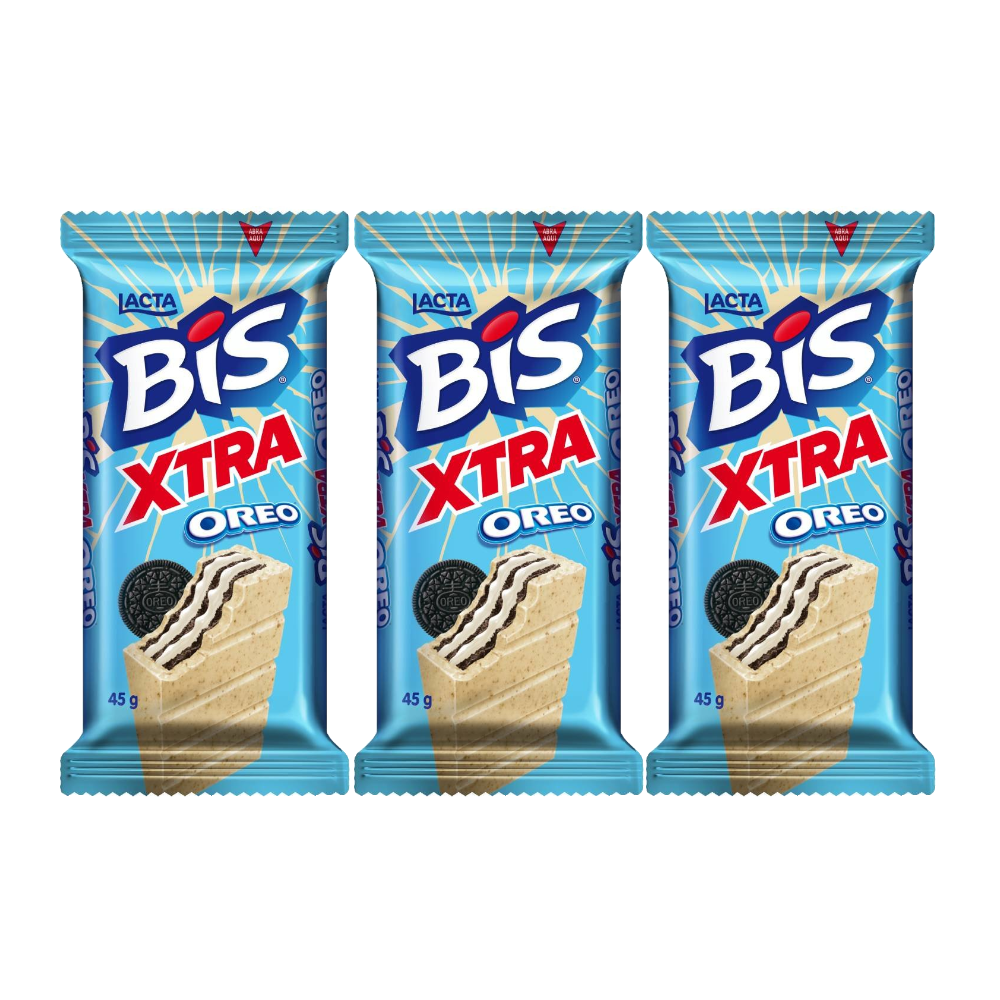 Kit Chocolate Wafer Lacta Bis Xtra Oreo 45g 3 Unidades
