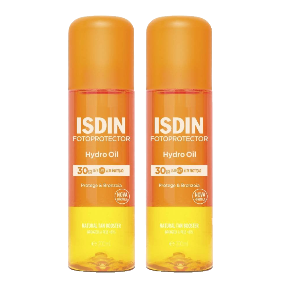 Kit Protetor Solar Corporal E Bronzeador Isdin Hydrooil Fps30 200ml 2 Unidades