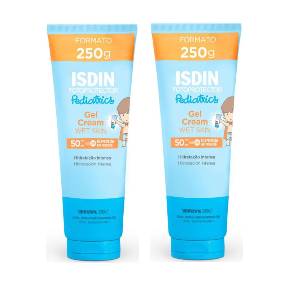 Kit Protetor Solar Corporal Isdin Infantil Gel Cream Pediatrics Fps50 250g 2 Unidades