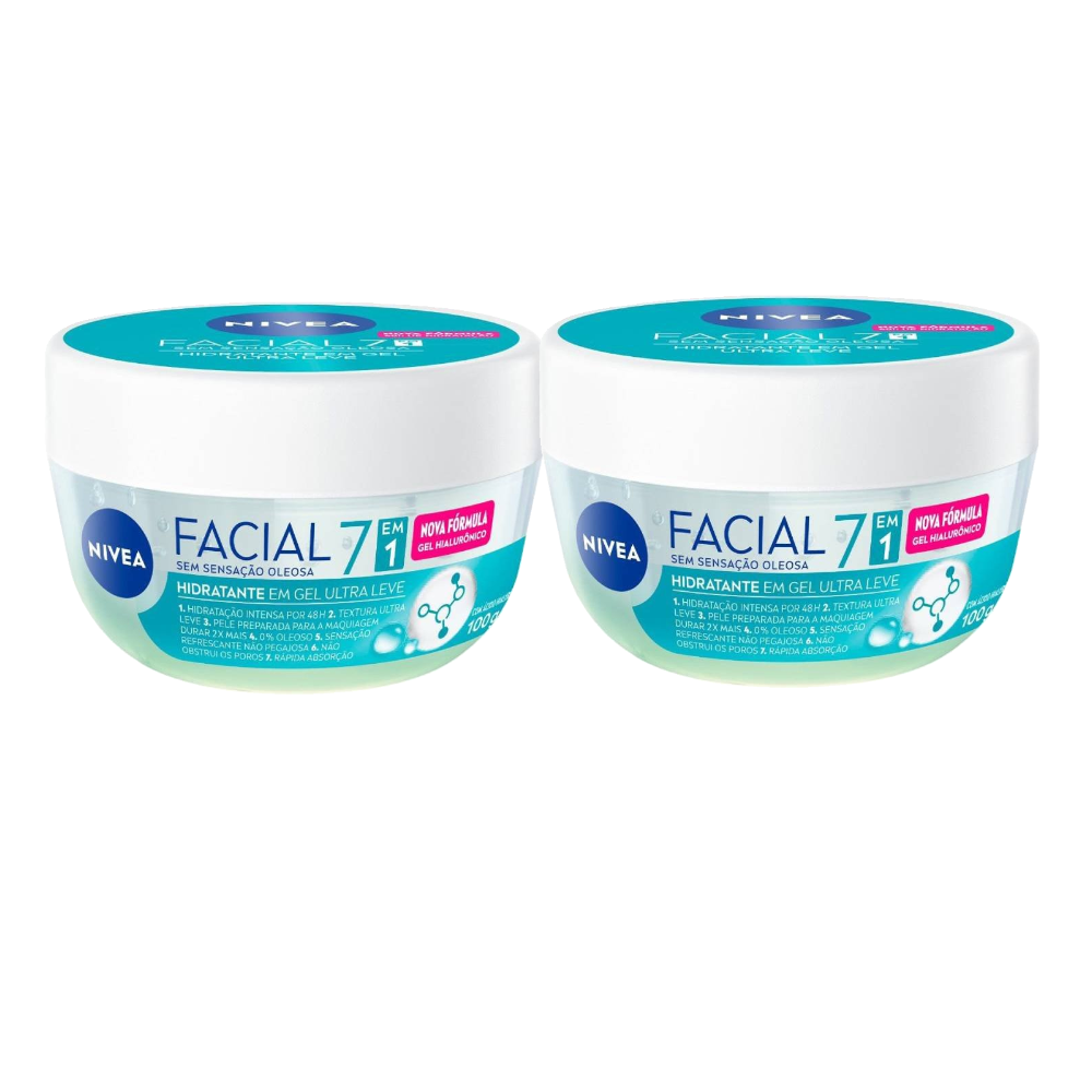 Kit Hidratante Facial Em Gel Nivea Ultraleve 7 Em 1 100g 2 Unidades