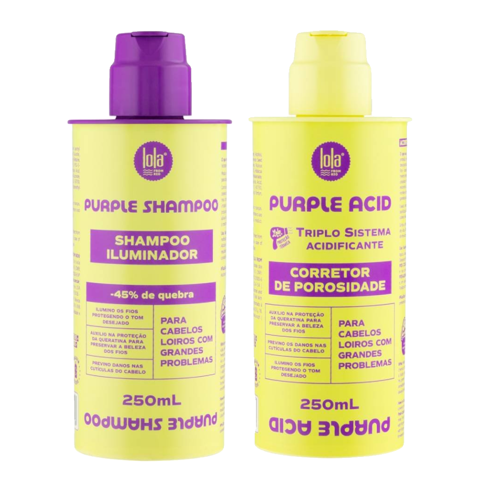 Kit Lola Cosmetics Purple Shampoo 250ml + Acidificante Capilar 250ml