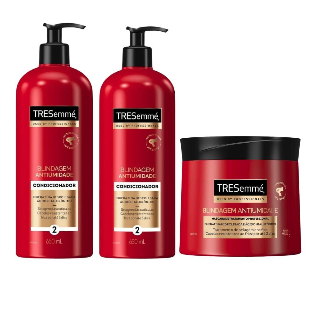 Kit Tresemmé Blindagem Antiumidade Shampoo 650ml + Condicionador 650ml + Máscara De Tratamento Capilar 400g