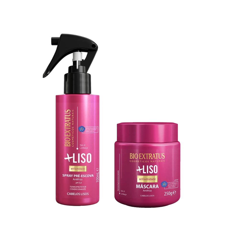 Kit Bio Extratus Protetor Térmico E Spray Finalizador Capilar Mais Liso 100ml + Creme De Tratamento Mais Liso 250g
