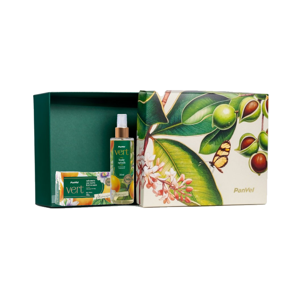 Kit Presente De Natal Panvel Vert Maracujá Body Splash Desodorante Corporal 200ml + Sabonete Em Barra 120g