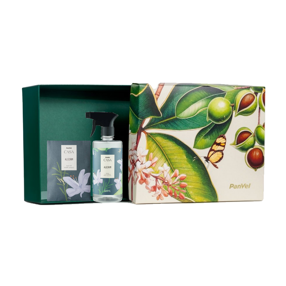 Kit Presente De Natal Panvel Casa Alecrim Água Perfumada Para Tecidos 500ml + Sachê Perfumado 25g