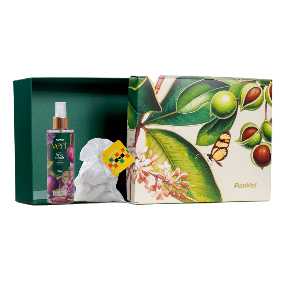 Kit Presente De Natal Panvel Body Splash Ameixa Vert 200ml + Mini Sabonetes Perfumados 6 Unidades