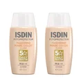 Combo 2x Protetor Solar Facial Isdin Fusion Water 5 Stars Color Fps50 Cor Média 50Ml cada