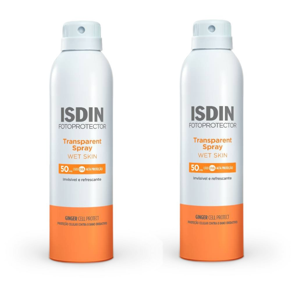 Combo 2x Protetor Solar Corporal Isdin Transparent Spray Fps50 250ml Cada