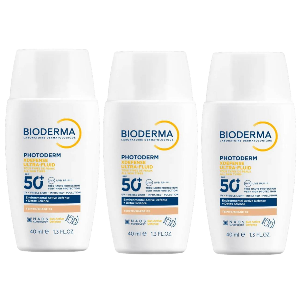 Kit 3x Protetor Solar Facial Bioderma Photoderm Xdefense Spf50+ Cor 2.0 40ml