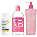 Kit Bioderma Água Micelar Vb Sensibio H2O 500Ml + Protetor Solar Facial Photoderm Xdefense FPS50+ Neutro 40Ml + Gel De Limpeza Micelar Sensibio Moussant 500Ml