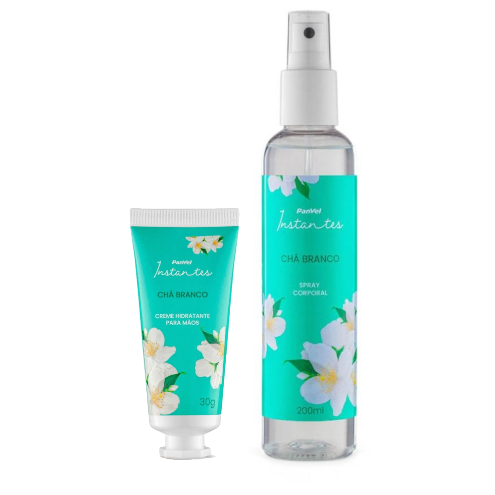 Kit Presente De Natal Panvel Instantes Chá Branco Creme Para Mãos 30g + Spray Corporal 200ml
